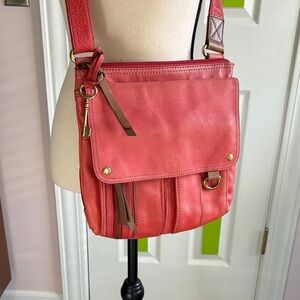 Fossil Coral Leather Crossbody Bag